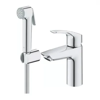 Baterie lavoar cu dus igienic Grohe Eurosmart Hygienica S crom lucios imagine