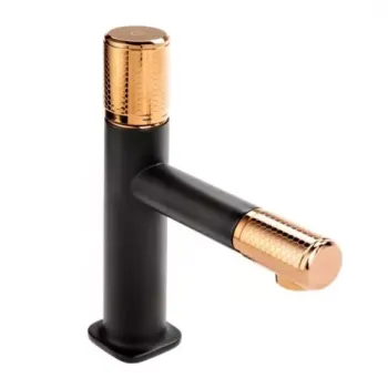 Baterie lavoar FDesign Ardesia negru-rose gold imagine