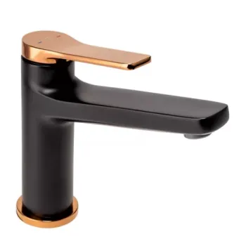 Baterie lavoar FDesign Seppia negru mat-rose gold monocomanda imagine