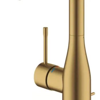 Baterie lavoar Grohe Essence L, auriu mat, cu ventil inclus imagine