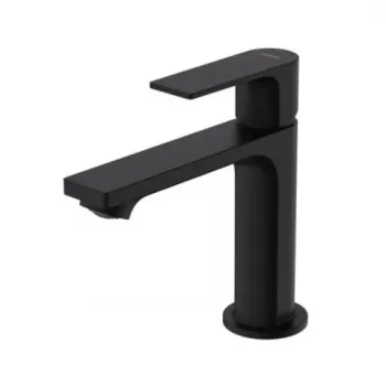 Baterie lavoar Hansgrohe Rebris E cu ventil negru mat imagine