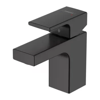 Baterie lavoar Hansgrohe Vernis Shape 70 negru mat cu ventil imagine