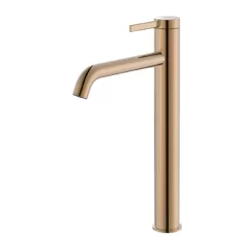 Baterie lavoar inalta Roca Ona cu tehnologie Cold Start si ventil click-clack rose-gold lucios imagine