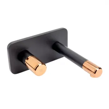 Baterie lavoar incastrata FDesign Ardesia negru-rose gold imagine