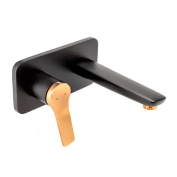 Baterie lavoar incastrata FDesign Seppia negru mat-rose gold monocomanda imagine