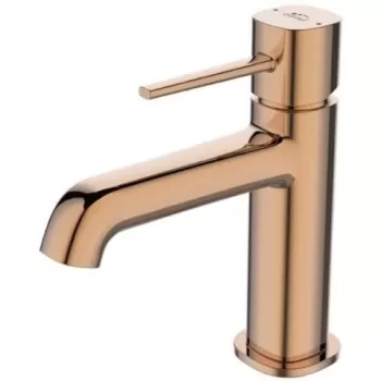 Baterie lavoar Laveo POLLA, auriu rose cu ventil click-clack, H17 cm imagine