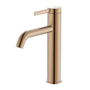 Baterie lavoar monocomanda Roca Ona cu tehnologie Cold Start si ventil click-clack rose-gold lucios imagine