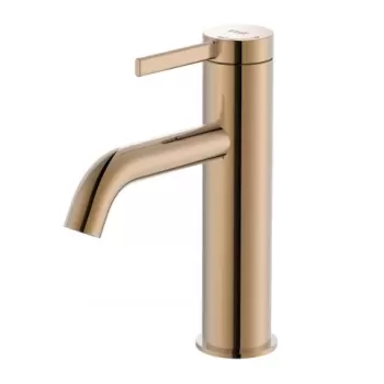 Baterie lavoar monocomanda Roca Ona rose-gold lucios cu tehnologie Cold Start si ventil click-clack imagine