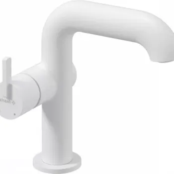 Baterie monocomanda Deante Silia, cu pipa dreptunghiulara, alb mat imagine