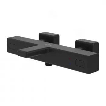 Baterie Villeroy&Boch Angular cada-dus termostatata negru mat imagine
