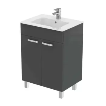 Baza lavoar pe pardoseala Ideal Standard Tempo 2 usi 60x84 cm gri lucios imagine