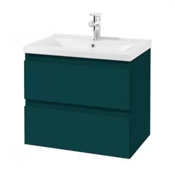 Baza lavoar suspendat Defra Como 2 sertare 59.9x50 cm verde-inchis mat imagine