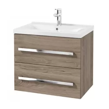 Baza lavoar suspendat Defra Granada 2 sertare 59.9x50 cm nuc rockford natur imagine