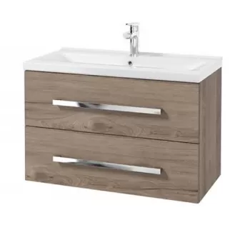Baza lavoar suspendat Defra Granada 2 sertare 79.9x50 cm nuc rockford natur imagine