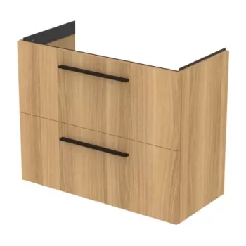 Baza lavoar suspendat Ideal Standard i.life S 2 sertare 80x63 cm stejar natural imagine