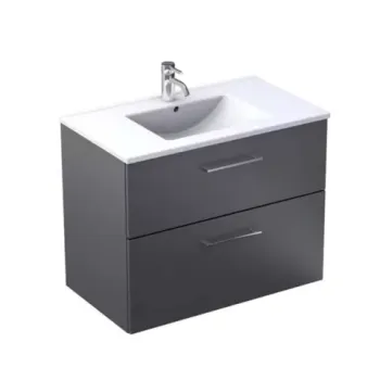 Baza lavoar suspendat Oristo Nova 79.8x45.5x62 cm cu 2 sertare grafit finisaj mat imagine