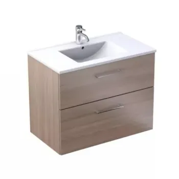 Baza lavoar suspendat Oristo Nova 79.8x45.5x62 cm cu 2 sertare stejar finisaj natural imagine