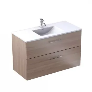 Baza lavoar suspendat Oristo Nova 99.8x45.5x62 cm cu 2 sertare stejar finisaj natural imagine