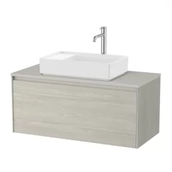 Baza lavoar suspendat Roca Ona 1 sertar 99.4x45.7 cm stejar deschis imagine