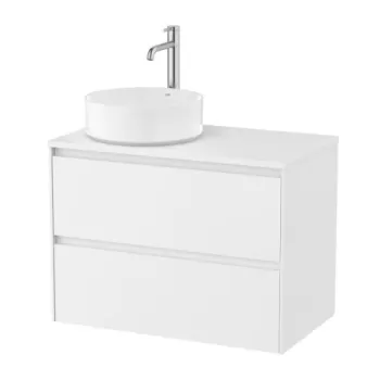 Baza lavoar suspendat Roca Ona 2 sertare 79.4x45.7 cm alb mat pentru lavoar in dreapta imagine
