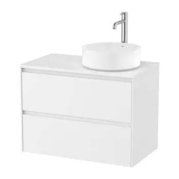 Baza lavoar suspendat Roca Ona 2 sertare 79.4x45.7 cm alb mat pentru lavoar in stanga imagine