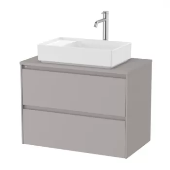 Baza lavoar suspendat Roca Ona 2 sertare 79.4x45.7 cm gri mat imagine
