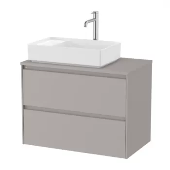 Baza lavoar suspendat Roca Ona 2 sertare 79.4x45.7 cm gri mat pentru lavoar in dreapta imagine