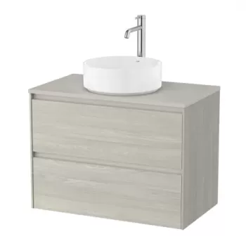 Baza lavoar suspendat Roca Ona 2 sertare 79.4x45.7 cm stejar deschis imagine