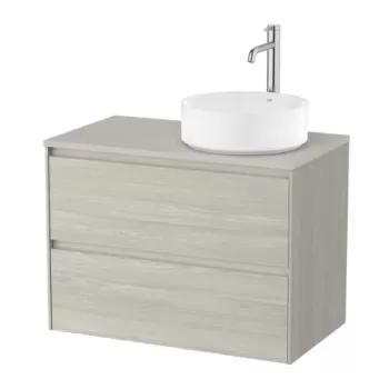 Baza lavoar suspendat Roca Ona 2 sertare 79.4x45.7 cm stejar deschis pentru lavoar in stanga imagine