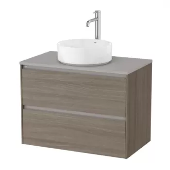 Baza lavoar suspendat Roca Ona 2 sertare 79.4x45.7 cm ulm inchis imagine
