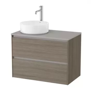Baza lavoar suspendat Roca Ona 2 sertare 79.4x45.7 cm ulm inchis pentru lavoar in dreapta imagine