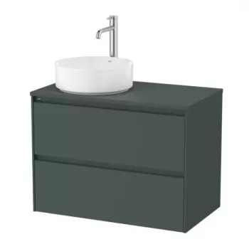 Baza lavoar suspendat Roca Ona 2 sertare 79.4x45.7 cm verde mat pentru lavoar in dreapta imagine