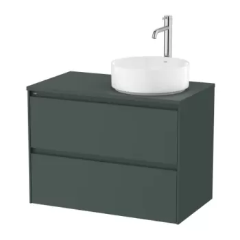 Baza lavoar suspendat Roca Ona 2 sertare 79.4x45.7 cm verde mat pentru lavoar in stanga imagine