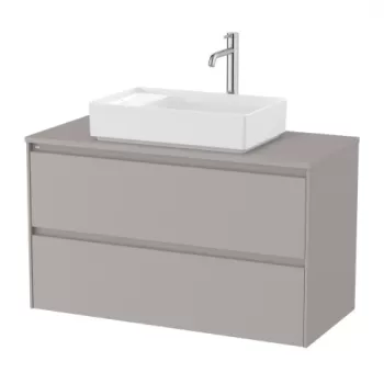 Baza lavoar suspendat Roca Ona 2 sertare 99.4x45.7 cm gri mat imagine