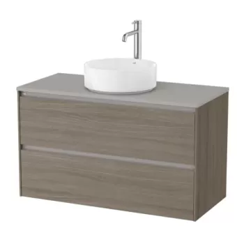 Baza lavoar suspendat Roca Ona 2 sertare 99.4x45.7 cm ulm inchis imagine
