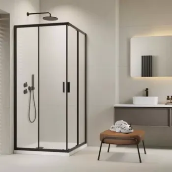 Cabina de dus patrata Radaway Alienta C cu usi culisante 90x90 cm negru mat imagine