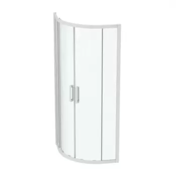 Cabina de dus semirotunda Ideal Standard Connect 2 80x80 cm cu usi culisante si profil alb mat imagine