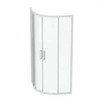 Cabina de dus semirotunda Ideal Standard Connect 2 90x90 cm cu usi culisante si profil alb mat imagine