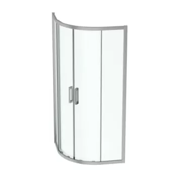 Cabina de dus semirotunda Ideal Standard Connect 2 90x90 cm cu usi culisante si profil argintiu imagine