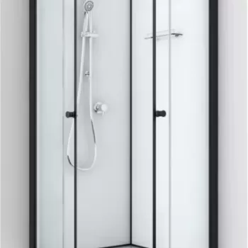 Cabina dus Sanotechnik Uni1, 80x80xH205 cm profil negru-mat imagine