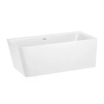 Cada asimetrica Roca Ona 160x70 cm din Stonex alb cu panouri si instalare pe stanga imagine