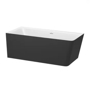 Cada asimetrica Roca Ona 160x70 cm din Stonex alb-negru cu panouri si instalare pe dreapta imagine