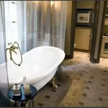 Cada de mijloc Besco Amelia 190 x 77 cm cu picioare culoare auriu imagine
