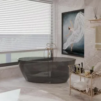 Cada freestanding Coloana Aqualux 170.5x79.5 cm acril fumuriu imagine