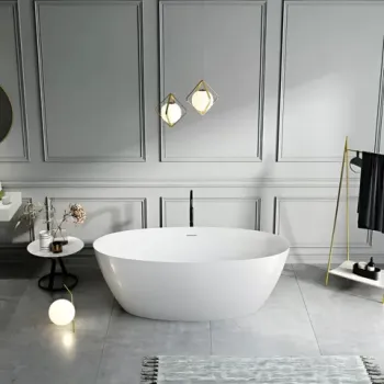 Cada freestanding Coloana Delia 170x78 cm acril alb imagine