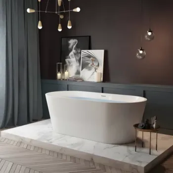 Cada freestanding Coloana Hera 150x73 cm acril alb imagine