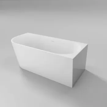 Cada freestanding Coloana Laguna 160x80 cm acril alb stanga imagine