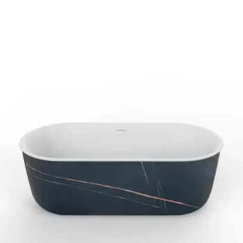 Cada freestanding Coloana Nirvana 170x78 cm acril alb-albastru imagine