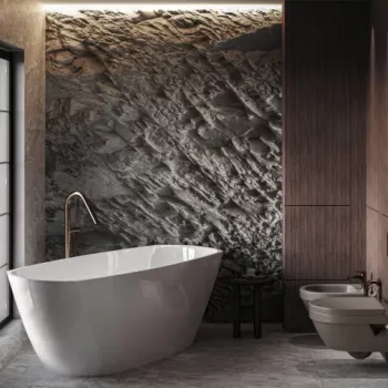 Cada freestanding compozit Coloana Alaska 174.2x77.7 cm alb mat imagine