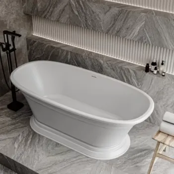 Cada freestanding compozit Coloana Anastasia 175x80 cm alb lucios imagine